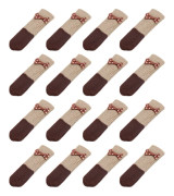 Stolskydd för golv, 24 st - Stickade möbelstrumpor, bordsbensskydd för trägolv (beige + mörkbrun)