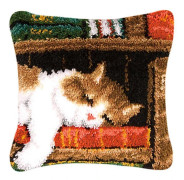 DIY Låskrok Kit Matttillverkning Hantverk för Barn/Vuxna Broderi Hundkudde