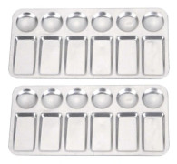 2 st Rostfria Pigment Färgblandningsplattor Konst Ritbrickor Verktyg Silver