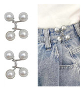 Sets Pant Midje Åtdragare Omedelbara Jeansknappar för Lösa Jeans Byxor Clips för Midja Avtagbara Jeansknappar Nålar Ingen Sömnad Midjeband Åtdragare (Vit