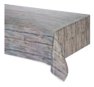 Rustisk bordsduk med tryck av trä. Size-Standard