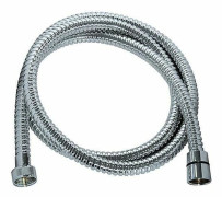 Duschslang - ROUSSEAU - Vridsäkra metallmuttrar - Tryck 1 bar - Längd 1,75 m - Dubbelhäftad förkromad rostfri stål