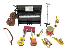 Miniatyr Musikinstrument Set 12 Delar Miniatyr Musikinstrument Modeller Dekorativa Tillbehör