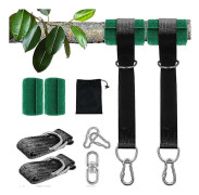Trägunga Hängande Remmar Kit 2x5ft Kraftig Gungupphängning Med Karbinhakar, Trädskydd Och Vridkrok (LGL)