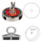 Neodymium Fiskemagnet, 450KG Dragkraft, Komplett Set med Rep och Handskar,450 kg, magnetisk dragkraft