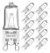 AIDUCHO G9 Halogenlampor 40W, 2-Pin Transparent Kapsel, Varmvit 2700K, Dimbar - Kompatibel med Philips (10-pack)