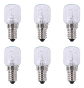 6X E14 Högtemperatur Glödlampa 500 Grader 25W Halogen Bubbelugn Glödlampa E14 250V 25W Quartz Glödlampa
