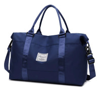 Travel bag, sports bag, gym bag, women's single shoulder bag for weekend trips, dry and wet compartment, large capacity Dark blue 330