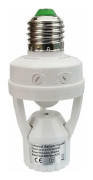 Sockel med PIR-rörelsesensor Glödlampor med E27-sockel för inomhusbruk med tids- och ljusjustering (Glödlampa ingår ej)