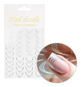 Självhäftande nagelstickers / Franska / Fransk leendelinje 39 st silver DH-808