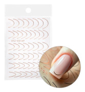 Självhäftande nagelstickers / Franska / Fransk leendelinje 48 st roséguld STZ-CS169