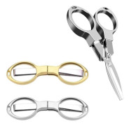 2 st Hopfällbara Saxar Rostfritt Stål Saxar Glasögonformade Mini Saxar Säkerhet Små Saxar Resesaxar