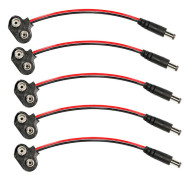 Paket 9V T-typ Batterikontakt med DC hane-kontakt för 9V alkaliskt batteri