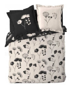Douceur d`Interieur Bäddset i bomull med svart mönster, IRIS, 240 x 220 cm
