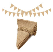 Juteflagga, 15 meter/48 triangelformade flaggor Vintage Ba
