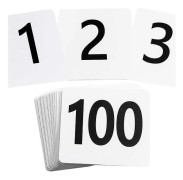 100 st Bordsnummer 1-100, Dubbelsidiga Bordsnummerkort