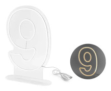 Neon LED - Nummer ''9'', vit, 50 cm