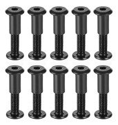 Skruvstolpe Passar 5/16 \"(8mm) Håldiameter, Hane M6x30mm Bindande Bultar Läderfäste Kolstål Svart 10 Set