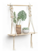 Vardagsrumshylla - Boho Tofs Trä Vägg Hylla - 5060 CM, 1 set