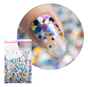 Färgglad Pop-Up Nagelkonst! Fräknar Konfetti Droppar Prickar Cirklar Prinsessnaglar Nr 9 20g