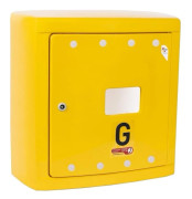 Weba Väggmonterad gaslåda 600x600x250 rak gul plast KEN
