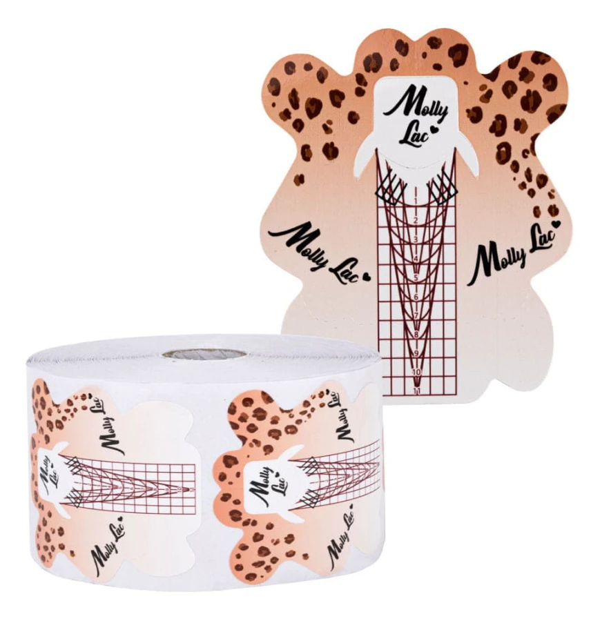 MollyLac nagelformsmallar leopard 500 st