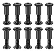 Skruvstolpe Passar 5/16 \"(8mm) Håldiameter, Hane M6x25mm Bindningsbultar Läderfäste Kolstål Svart 10 Set