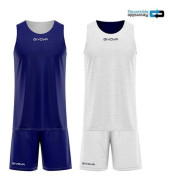 Givova vändbar jersey och shorts set - marinblå/vit - M