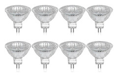 Halogenlampa Gu5.3 Mr16 35w/50w 12v Varmvit 2800k Dimbar, Glasskydd 400 Lumen 2-stifts Ersättningsspotlight, 8-pack 35w