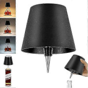 Trådlös Vinflasklampa Touchkontroll RGB/3 Färger Nattlampa, Uppladdningsbar LED-flasklampa Trådlösa Bordslampor för Sovrum Restaurang (LGL) 3 Color Light Steel Black