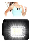 Löparlampa, bröstlampa för löpning, USB-laddningsbar LED-bröstlampa Mini LED-nattlampa med 4 belysningslägen Löparlampa för jogging, camping