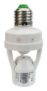 PIR rörelsesensor E27 glödlampa med tids- och ljusjustering för inomhusbruk