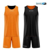 Givova vändbar jersey och shorts set - orange/svart - 3XL
