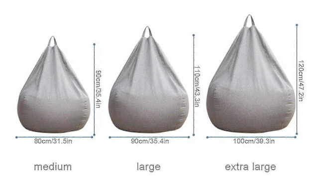 Ny Extra Stor Sittsäck Fåtölj Soffa Överdrag Inomhus Lazy Lounger För Vuxna Barn (exklusive fyllning)