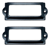 [24-pack] Svarta Etiketthållare i Metall för Kontorsbibliotek, Filskåp, Lådor, 83mm x 30mm