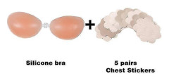 Silikon-BH Osynlig Push Up Sexig Axelbandslös BH Stealth Självhäftande Rygglös Bröstförstärkare För Kvinnor Dam Nippelskydd