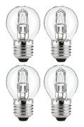 4X 28W (40W) Halogen Klar Golfbollslampa - E27 Sockel, Varmvit, Dimbar