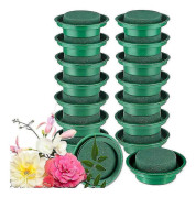 16-pack Blomsterskum Rundlar i Skålar DIY Blomsterarrangemang Kit Grön Rund Vått Blomsterskum Block för Konstgjorda Blommor js