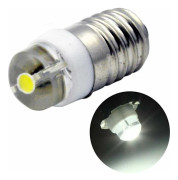 E10 LED-lampa DC 3V 0.5W 6000K Vit 200LM LED-lampa för ficklampa, negativ jord (1-pack)