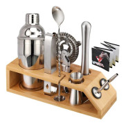 Nytt cocktailmixer-set med trapetsformad trärambas Cocktailblandningsverktyg 550ML