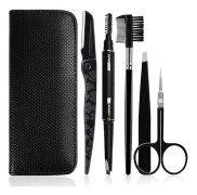 Eyebrow Kit, 5-Piece Stainless Steel Eyebrow Grooming Kit with Tweezers, Scissors, Eyebrow Comb, Eyebrow Pencil, Razor