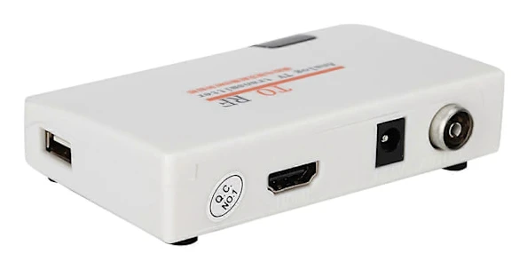 HDMI till RF koaxial konverter adapterbox, stöder 480P till 1080P