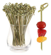 100 st Cocktailpinnar, 12 cm Naturlig Bambu, Fancy Tandpetare för Drinkar, Frukt, Charkuterier, Cocktail Garneringstillbehör