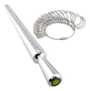Ringstorleksmätare, 4 storlekar Ringmätsticka Metall Dorn & Fingerstorleksmätare Set