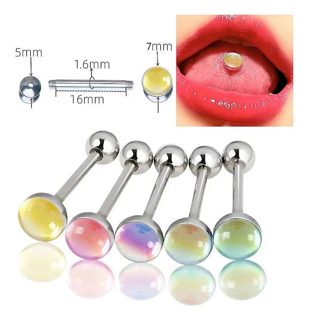 Cat Eye Aurora Tungpiercing i rostfritt stål