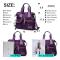 Tygväska för kvinnor, rymlig handväska med handtag, flera fickor och dragkedja, lätt axelväska för damer, crossbody i nylon Purple