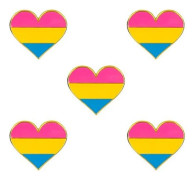 5-pack Bisexuell pride hjärtformade lapel pins flagga badge brosch