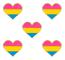 5-pack Bisexuell stolthet hjärtformad knappnålsbrosch pins flagga badge brosch märken Pansexuell 5 st