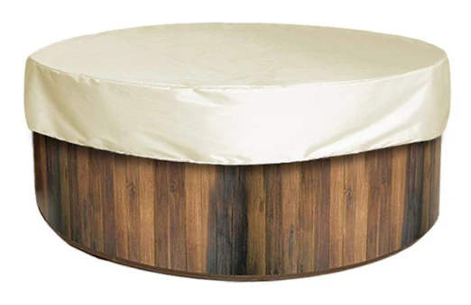 Runt Spabadskydd UV-beständigt Spabadskydd Utomhus Spa Spabadskydd Beige