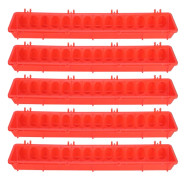 5 Set Fågelmatare, Förtjocka Utomhus Hängande Plast Fågelmatare för Duvor Matningsanordning Bur Tillbehör Röd 515x125x80mm